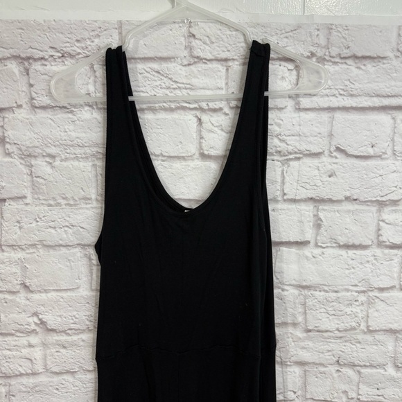 Marine Layer Lexi Rib Fit and Flare Midi Dress women’s large black sleeveless - Picture 4 of 11